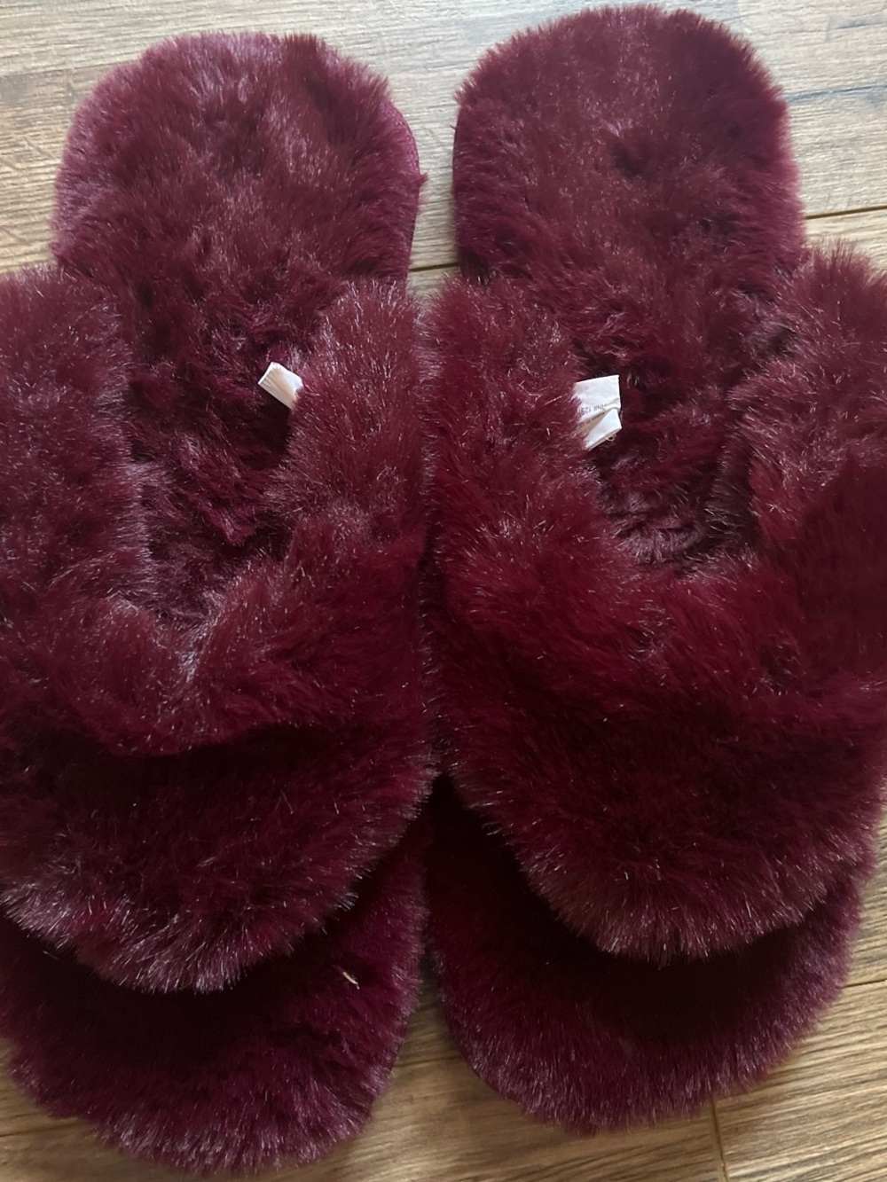 Cozy Faux-Fur Slide Slippers in Burgundy